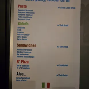 menu