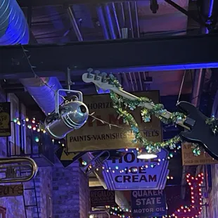 More decorations above the table.