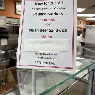 New Italian beef sandwiches.