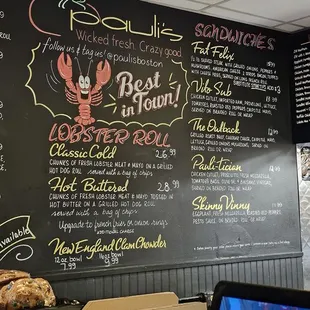 Menu as of March 2024