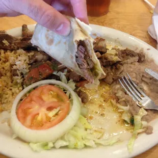 Steak de Mexico. You could tell it was slow cooked and the tortillas were homemade!
