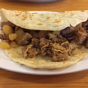 Large Carne Guisada taco.