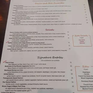 Front of the menu