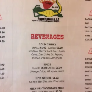 menu