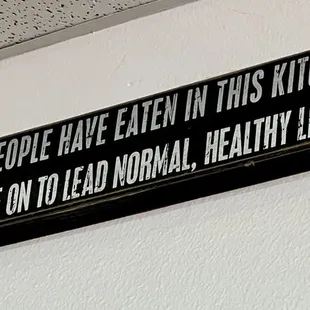 a sign on the wall
