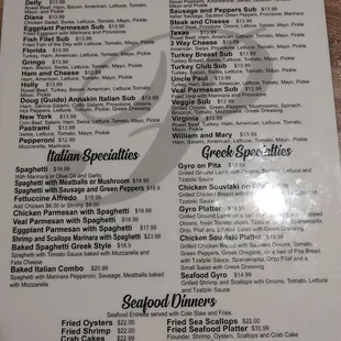 menu