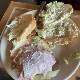 Placed half of meat in other half but didn&apos;t help; stopped eating it.
