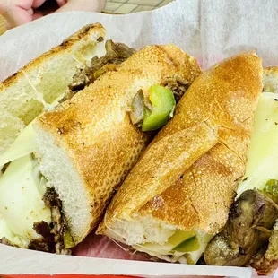 a sandwich in a basket