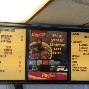 Menu - hot dishes, etc.