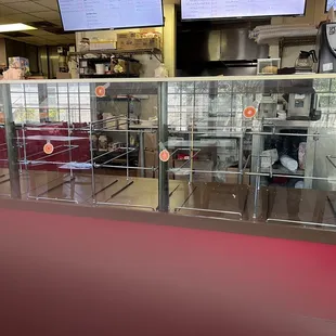 Pastry counter in afternoon.