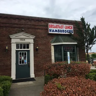 the front of the building