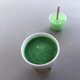 Green Apple Slushie And Lime Slushie Pop