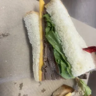 a cut in half sandwich