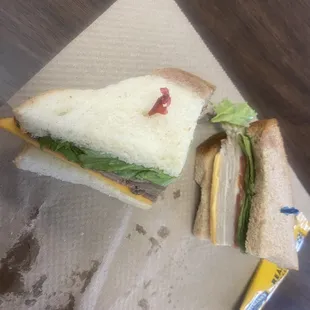 a cut in half sandwich