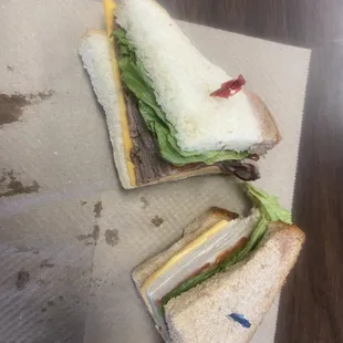 a cut in half sandwich