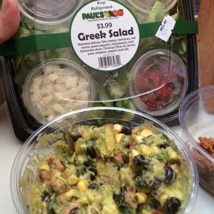 Greek salad &amp; cowboy caviar. Yum!