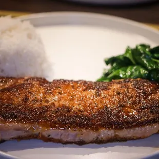 Steak with Jasmine rice and spinach (gluten-free)