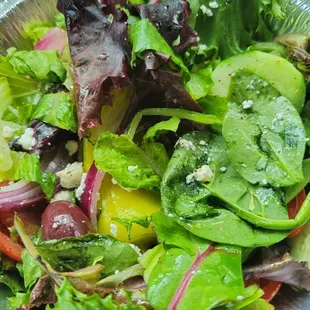 Greek salad with platter
