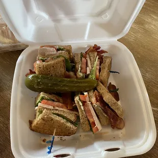 Turkey club on wheat