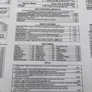 menu