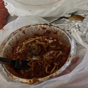 Spaghetti With Meatballs almost gone!