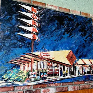 a painting of a diner