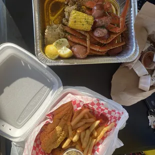Snow crab and catfish fillet