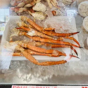 a display of crab legs