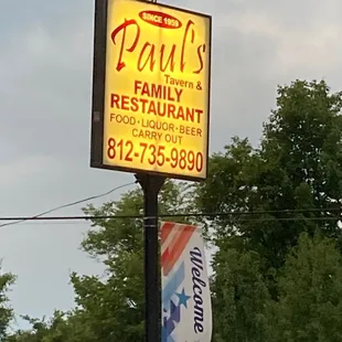Sign for the bar