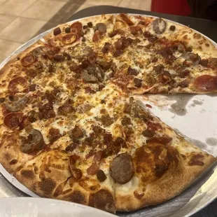 Meat lovers pizza