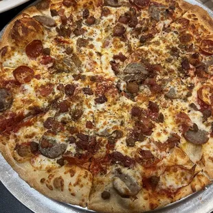 Meat lovers pizza