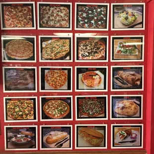 a variety of pizzas