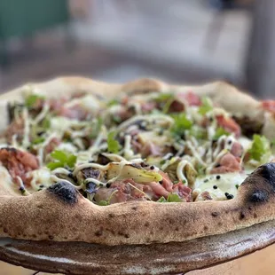 Fresh hot pizza.