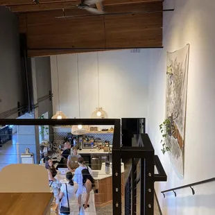 Looking down from the loft seating