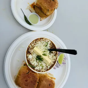 Spicy Amul Cheese Pav Bhaji