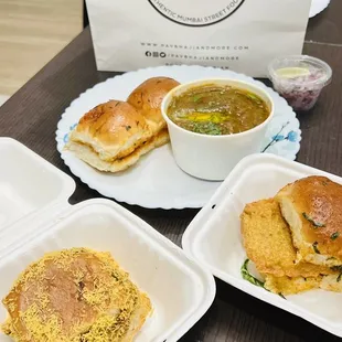 Spicy Tandoori Pav Bhaji, Masala Vada Pav, Dabeli