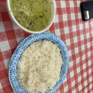 palak paneer &amp; rice