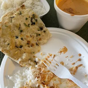 Butter chicken with garlic naan  yum