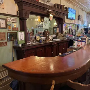 The antique bar where you can pull up a stool and have a cold one!