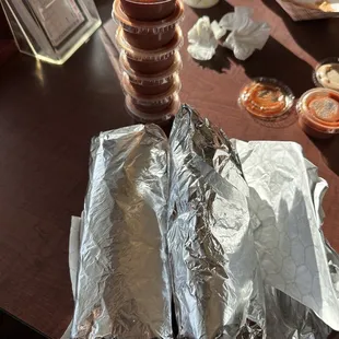 2 California burritos - lots of sauce!