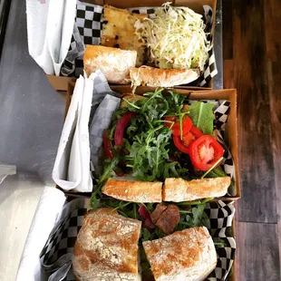a variety of sandwiches