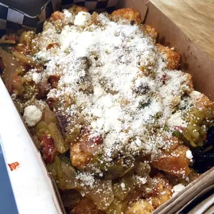 Green chili tater tots!! Amazing!