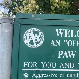 The sign out side with the rules.