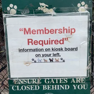 This is the only thing you see at the dog park gate entrance. NO WHERE ELSE!!!