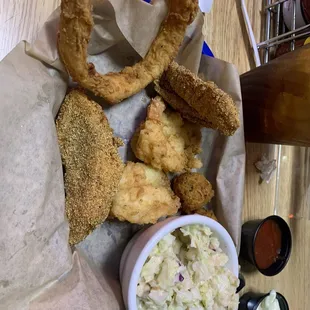 Shrimp and catfish basket.