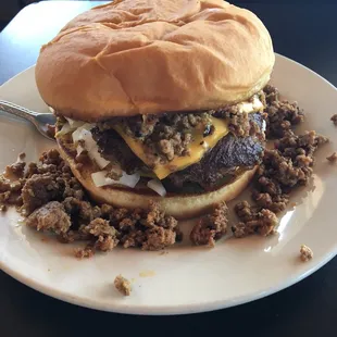 Large chili burger!