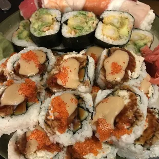 Lots of delicious sushi.