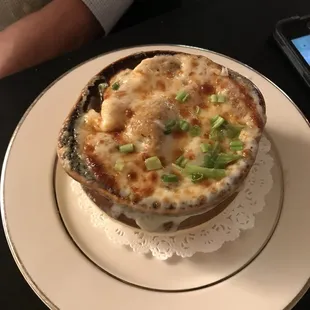 Outstanding French onion soup.