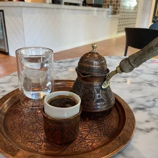 Turkish coffee is a must try.