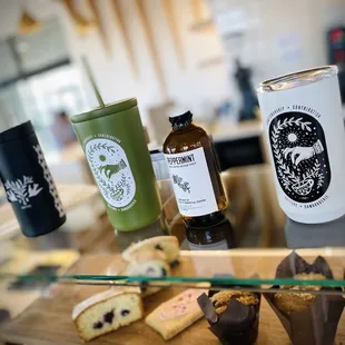 a variety of coffee and pastries
